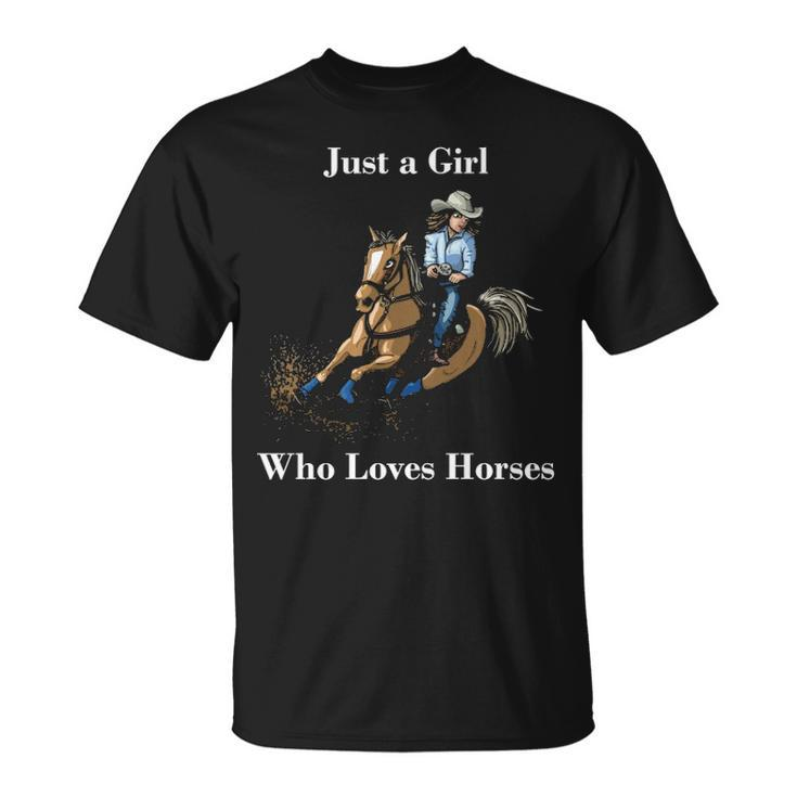 Just A Girl Who Loves Horses Western Riding T-Shirt