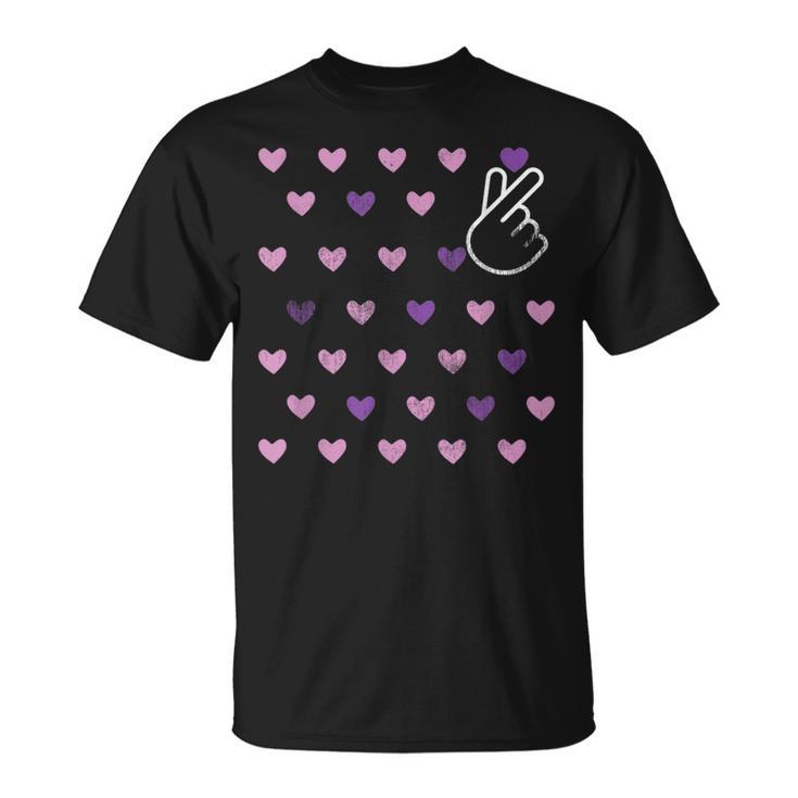 K-Pop Lover Finger Heart Shape Korean Pop Music Fan T-Shirt