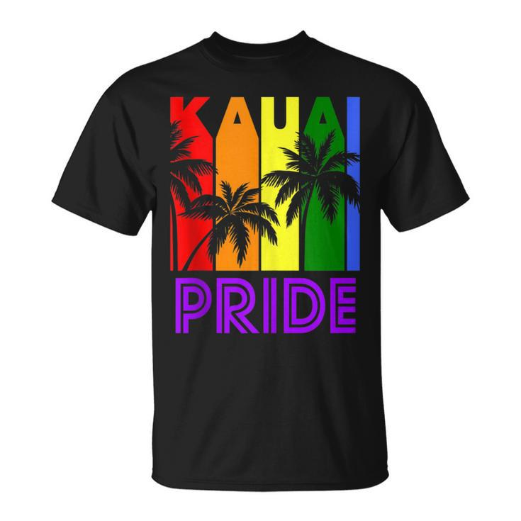Kauai Pride Gay Pride Lgbtq Rainbow Palm Trees T-Shirt