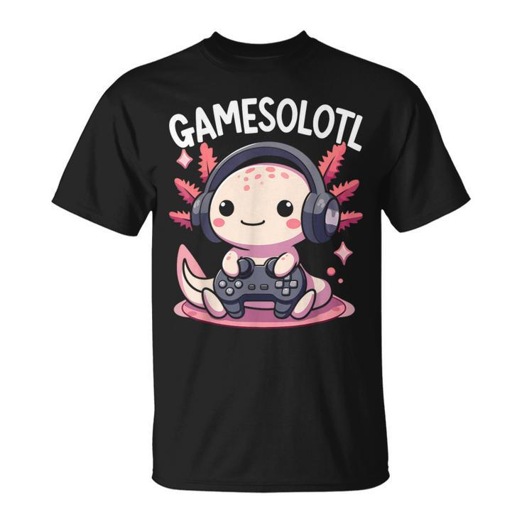 Kawaii Japanese Gamesolotl Boys Anime Manga Otaku Axolotl T-Shirt