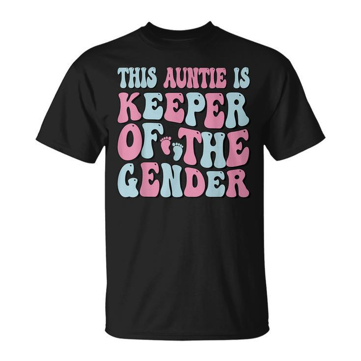 Keeper Of The Gender Auntie Gender Reveal Auntie Baby Shower T-Shirt