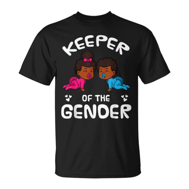Keeper Of The Gender Reveal Announcement African American T-Shirt