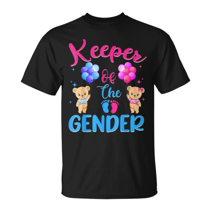 Keeper Of The Gender Reveal Bear Balloons T-Shirt