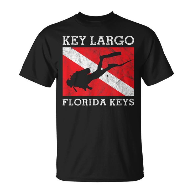 Key Largo Florida Scuba Dive Flag Souvenir T-Shirt