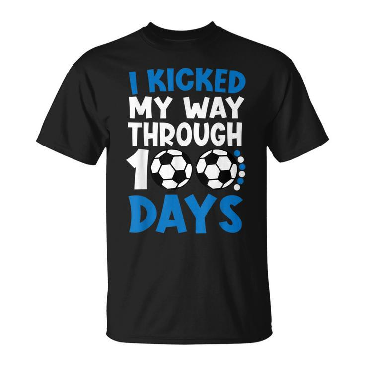 I Kicked My Way Through 100 Days Soccer 100 Days Of School T-Shirt