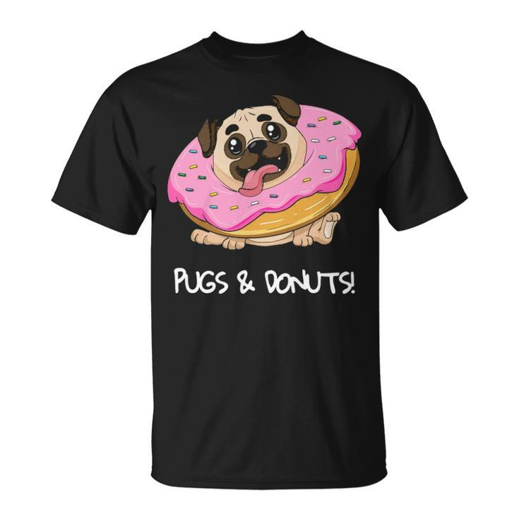 Kids Pugs & Donuts Pug Lover Candy Fan Girl T-Shirt