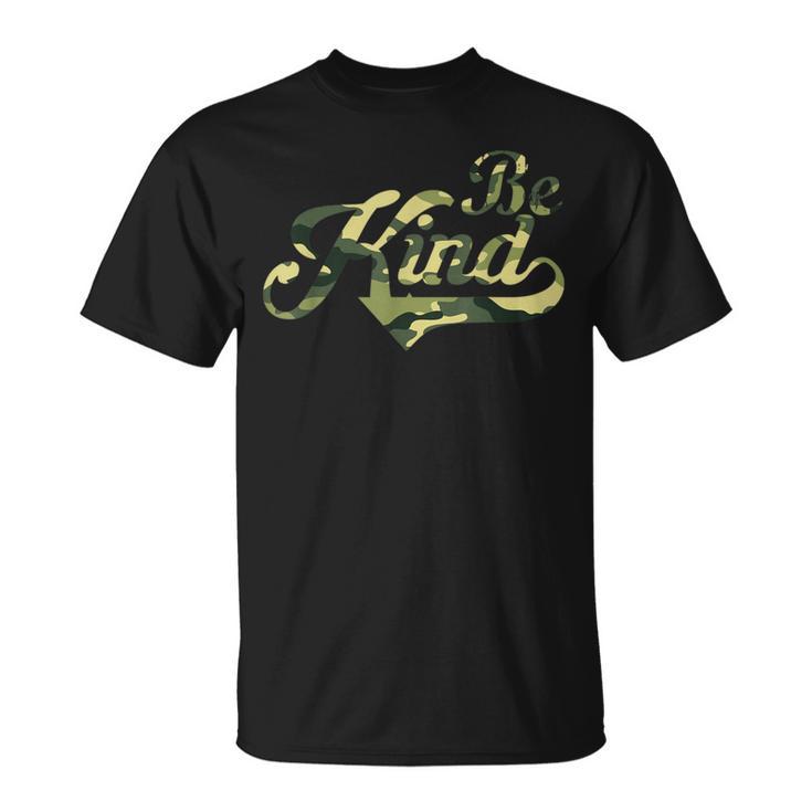 Be Kind Camouflage Anti-Bullying Awareness Kindness T-Shirt