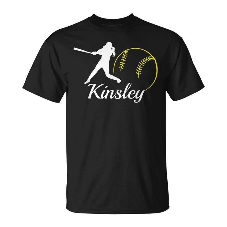 Kinsley Name Personalized Softball T-Shirt