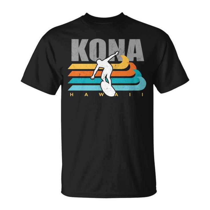 Kona Hawaii Surfing Big Wave Surf Kailua Vintage Big Island T-Shirt