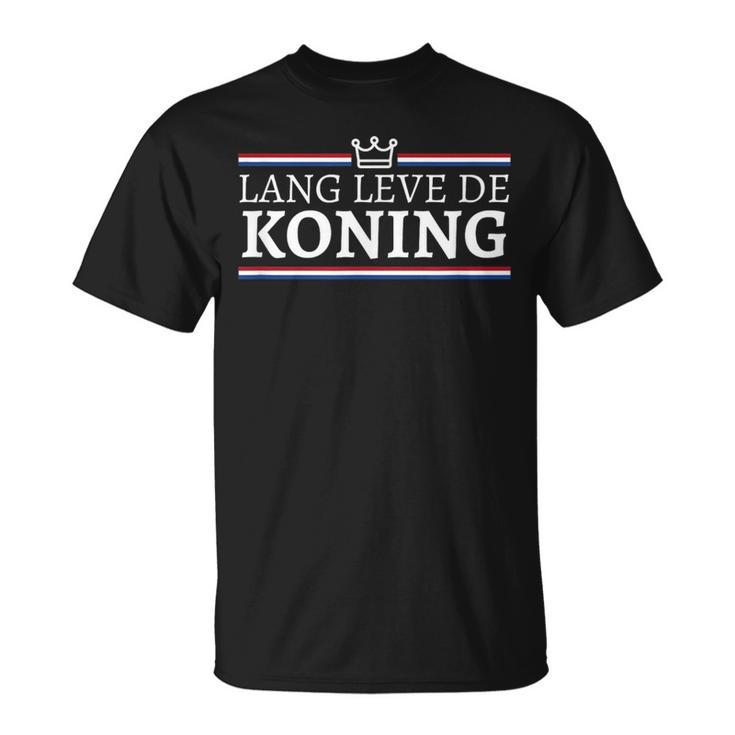 Koningsdag Long Leve De Koning Kingsday Netherlands Flag Orange T-Shirt