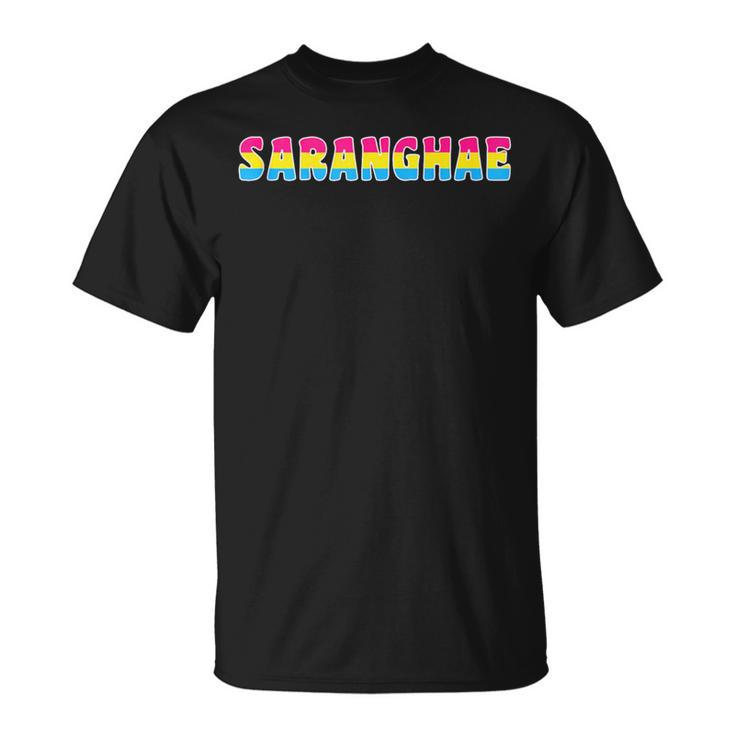 Kpop Gay Pride Month Saranghae Pansexual I Love You Lgbt T-Shirt