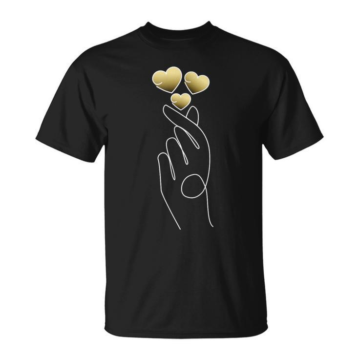 Kpop Korea Symbol K-Pop Heart Hand Love Heart Finger T-Shirt
