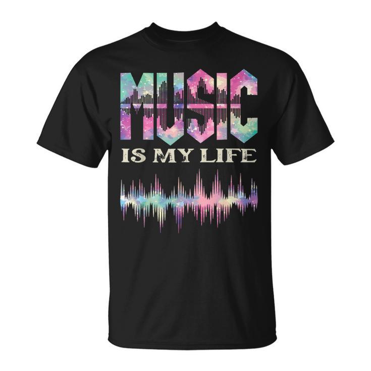 La Música Es Miida Ecualizador De Ondas Sonoras Dj Camiseta unisex