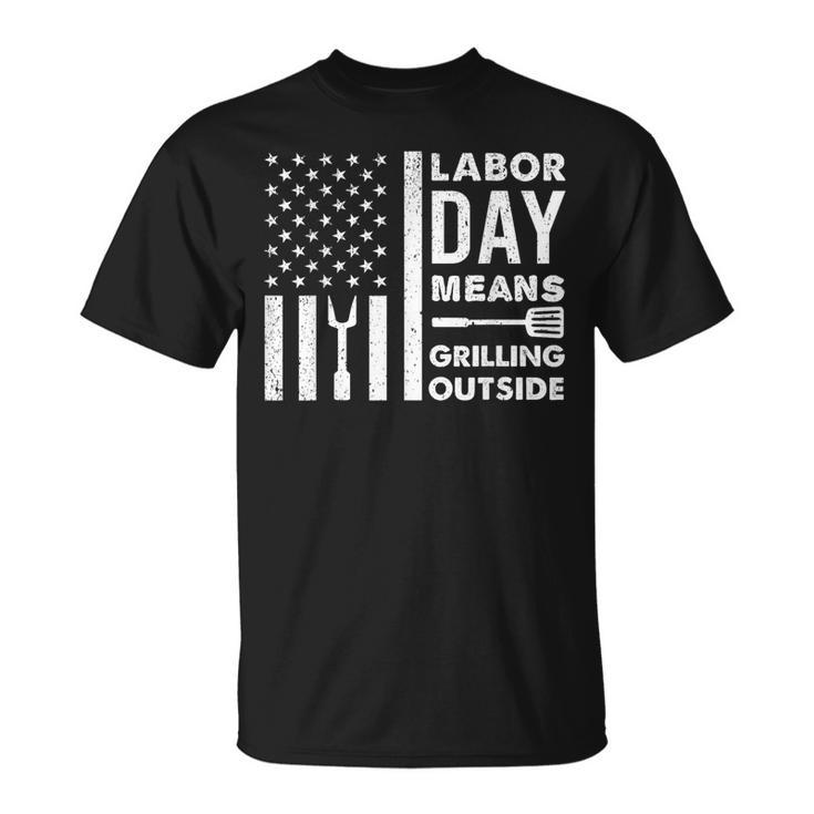 Labor Day Grillen Grillen Bbq Grill Papa Retrointage T-Shirt