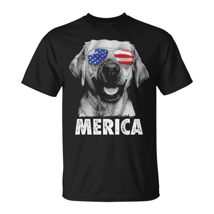 Labrador 4Th Of July Merica Sunglasses Men Usa American Flag T-Shirt