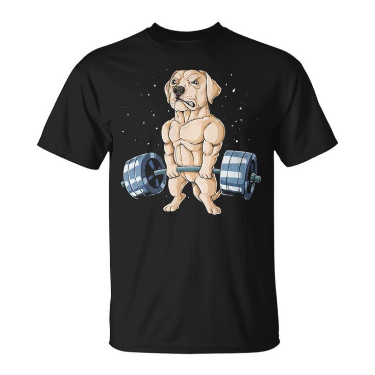 Labrador Weightlifting Deadlift Fitness Gym T-Shirt