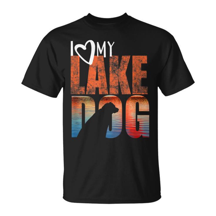 Lake Bum T I Love My Lake Dog Black Lab Chocolate Lab T-Shirt