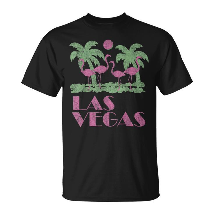 Las Vegas Flamingo Palmenmotiv T-Shirt, Trendiges Sommeroutfit