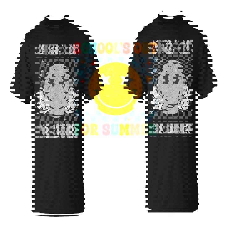 Last Day Of School Retro Schools Out For Summer Teacher T-Shirt