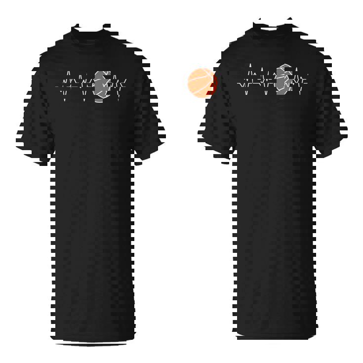 Latido Del Corazón De Baloncesto – Bball Ekg Pulse Line Jugadores Divertidos Camiseta unisex