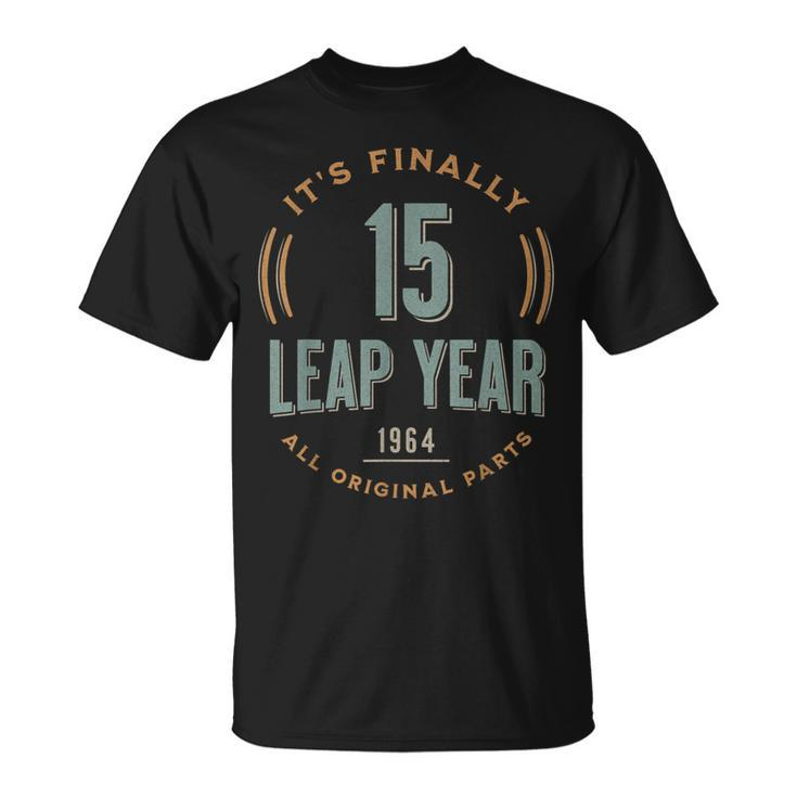 Leap Day 15 Leap Year Feb 29Th 60 Years Old Custom Birthday T-Shirt