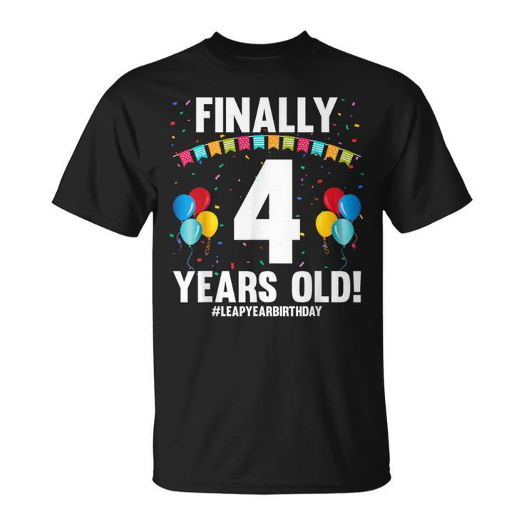 Leap Year 2024 February 29Th Birthday Finally 4 Years Old T-Shirt