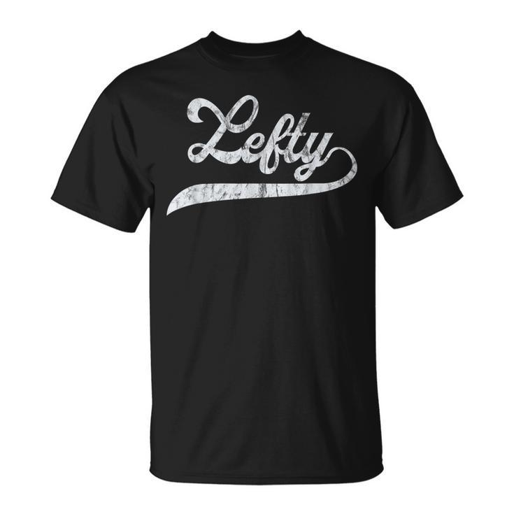 Lefty Left Handed Proud Woman Retro Softball Retro T-Shirt
