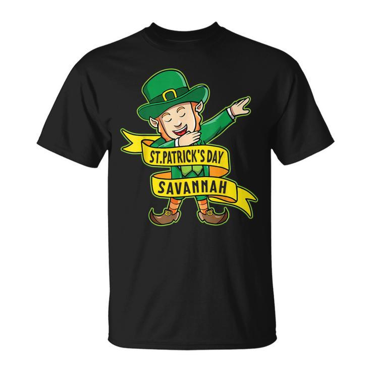 Leprechaun Dabbing Happy Saint Patrick's Day In Savannah T-Shirt