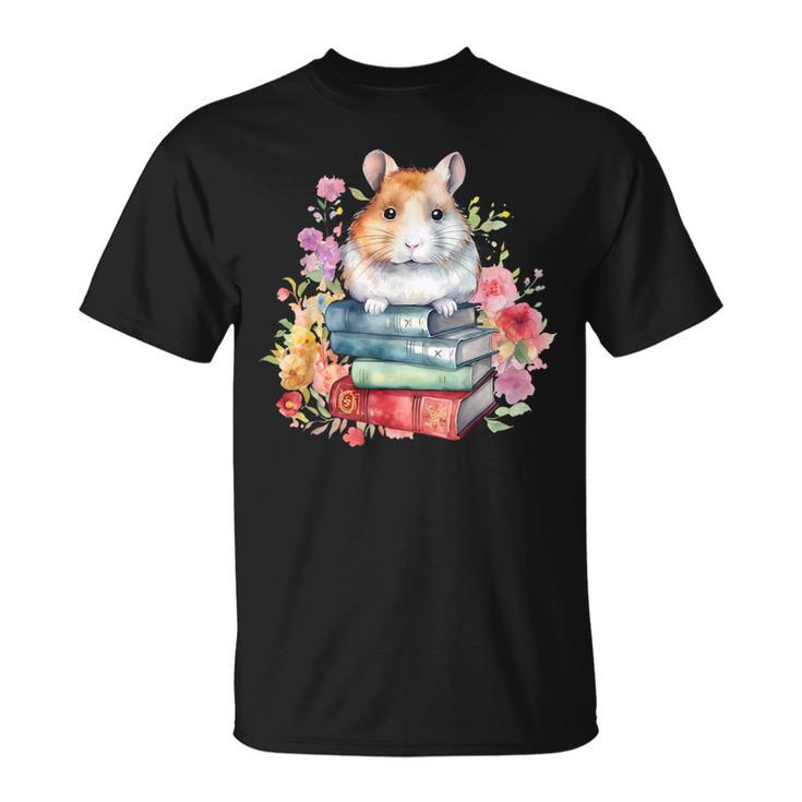 Lesebücher Buchliebhaber Hamster Und Aquarell Bücher T-Shirt