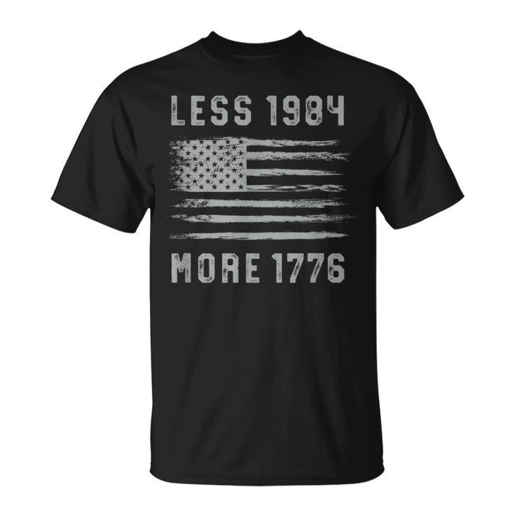 Less 1984 More 1776 Grunge Flag Free Speech First Amendment T-Shirt