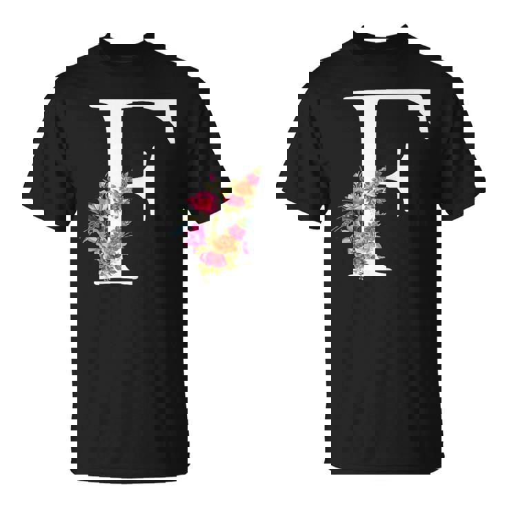 Letra Del Alfabeto – Nombre Inicial Letra F Flores Camiseta unisex