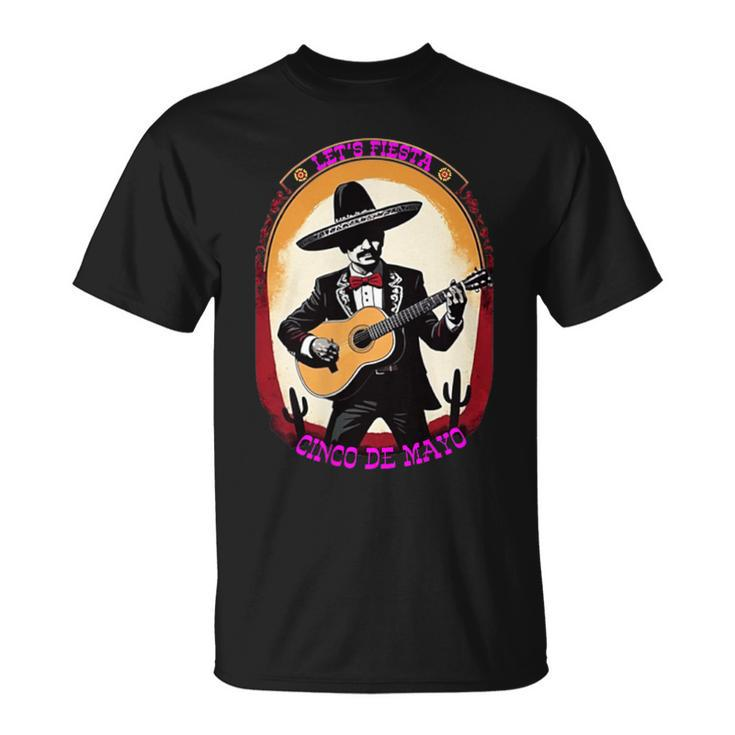 Let's Fiesta Cinco De Mayo Mexican Party Guitar Music Lover T-Shirt