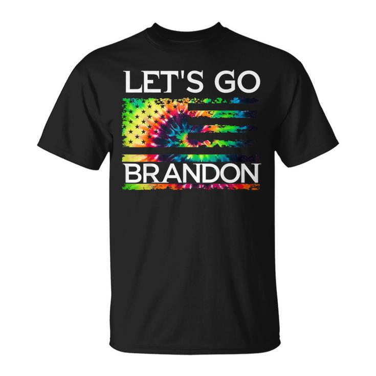 Let's Go Brandon Conservative Anti Liberal Us Tie Dye Flag T-Shirt