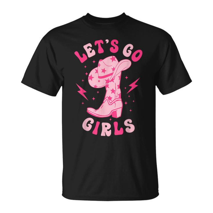 Let's Go Girls Western Cowgirl Hat Boot Bachelorette Paty T-Shirt