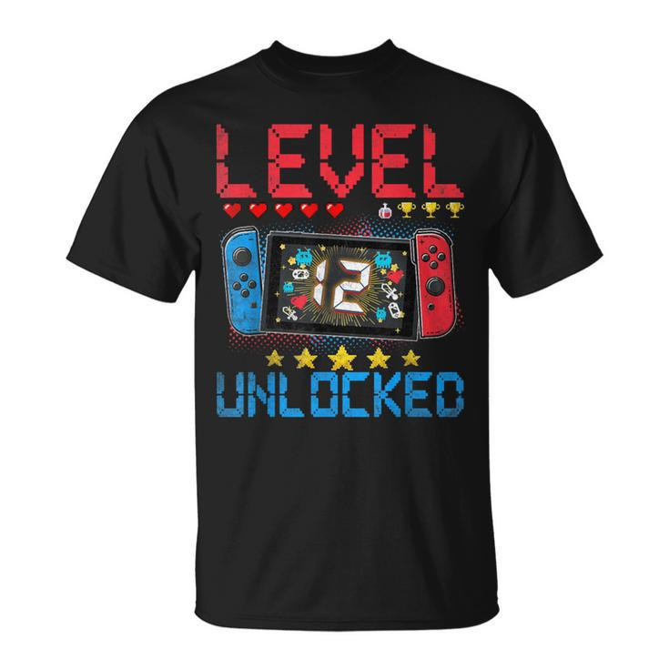 Level 12 Unlocked Video Gamer 12Th Birthday 12 Year Old T-Shirt
