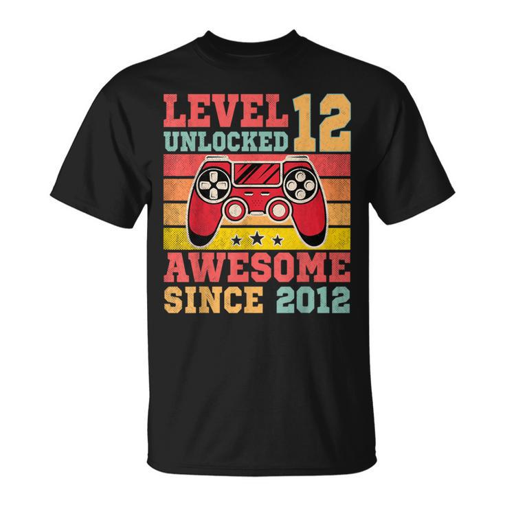 Level 12 Unlocked Vintage Video Game 12Th Birthday Gamer T-Shirt