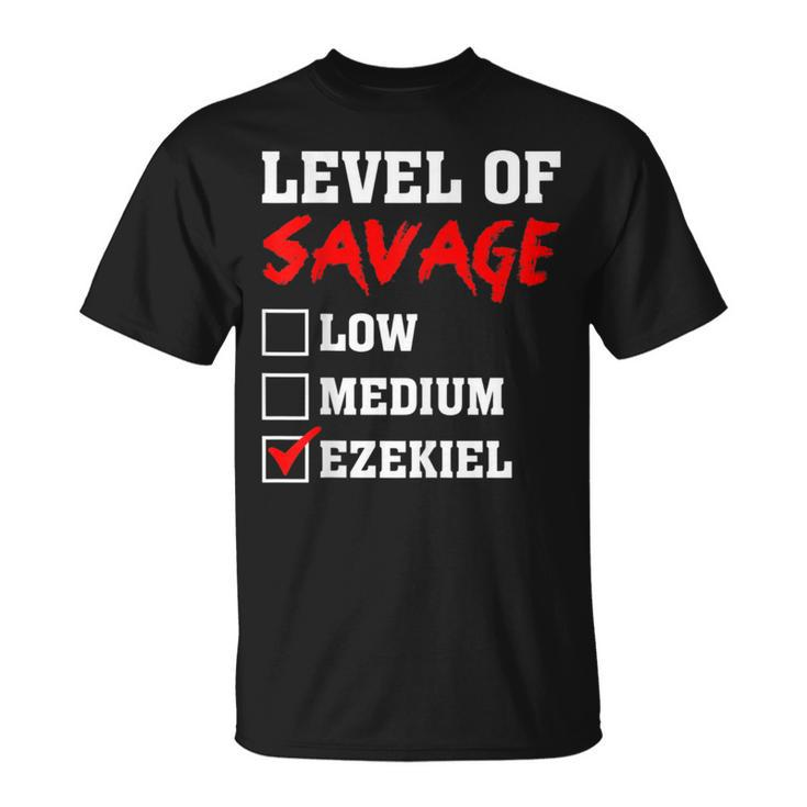 Level Of Savage Ezekiel Custom Name T-Shirt
