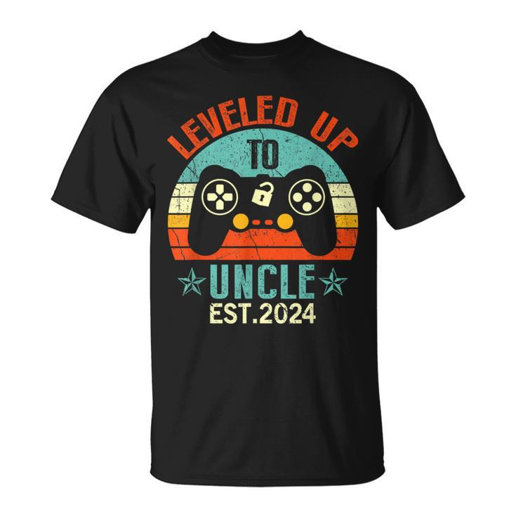 I Leveled Up To Uncle 2024 Soon To Be Uncle Fathers Day T-Shirt