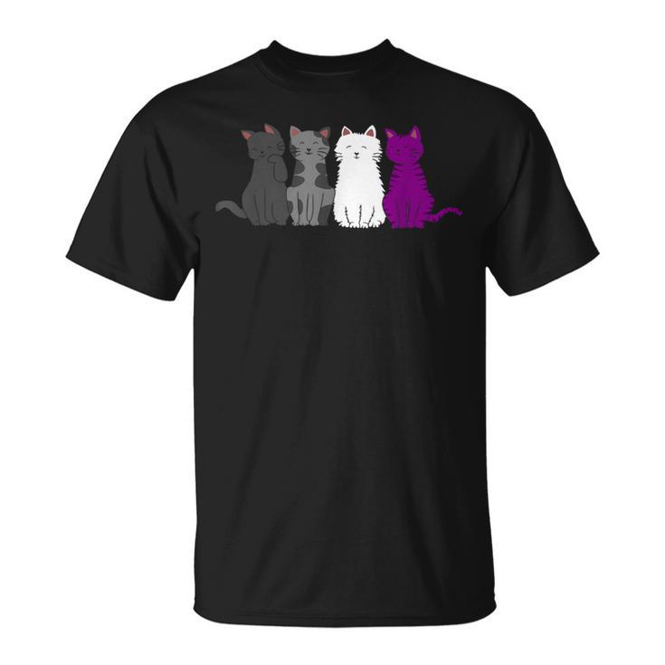 Lgbt Pride Cat Animal Ace Flag Asexuality Demisexual Asexual T-Shirt