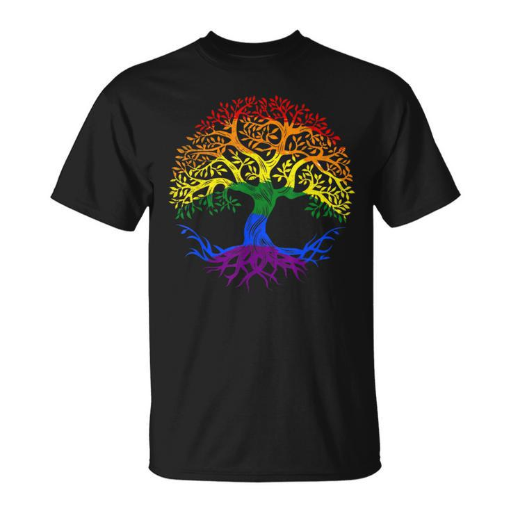 Lgbt Pride Month Tree Life Rainbow Gay Lesbian T-Shirt