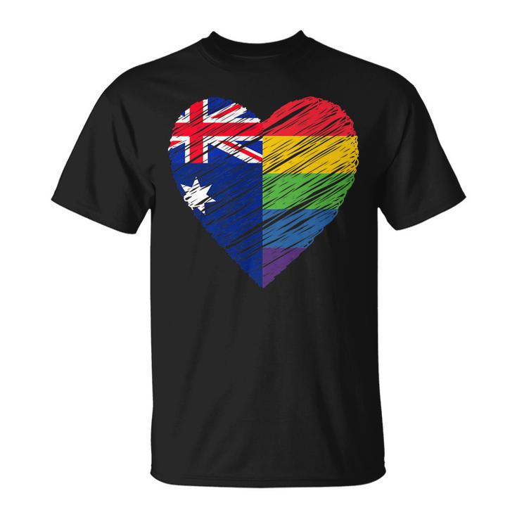 Lgbtq Australia Gay Pride Heart For Gay Lesbian Love Lgbt T-Shirt