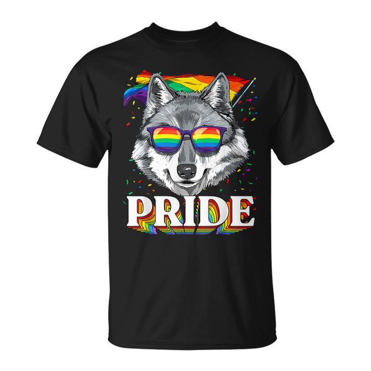 Lgbtq Pride Rainbow Wolf Pride Month Lgbt Wolf Lovers T-Shirt