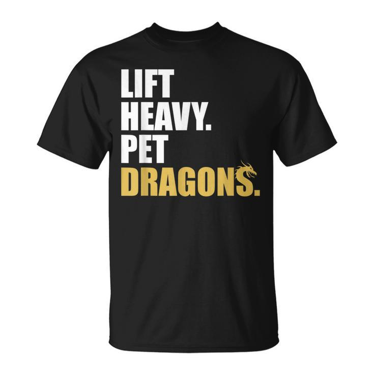 Lift Heavy Pet Dragons Vintage Weightlifting Deadlift T-Shirt