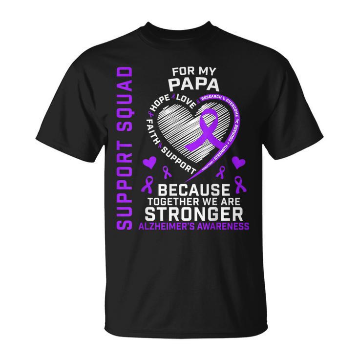 Lila Band Papa Alzheimers Bewusstsein Passende Outfits T-Shirt