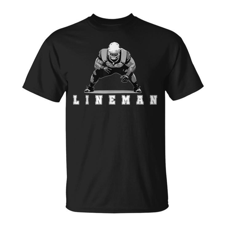Lineman Vintage Football Offensive Defensive Lineman T-Shirt