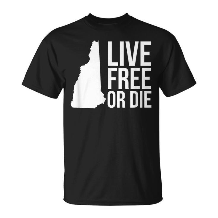 Live Free Or Die Nh Motto New Hampshire Map T-Shirt