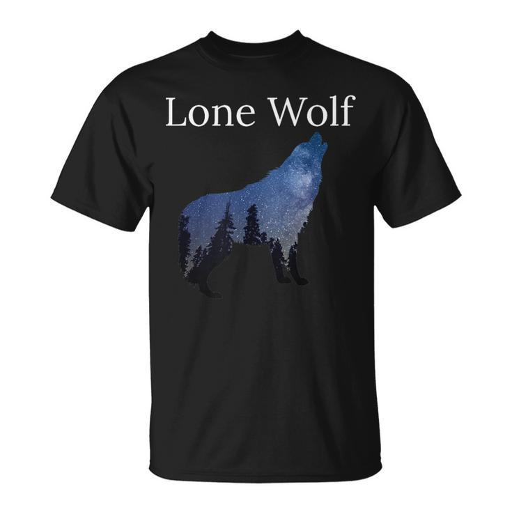 Lone Wolf For Shy Introverts & Wolf Lovers Guys T-Shirt