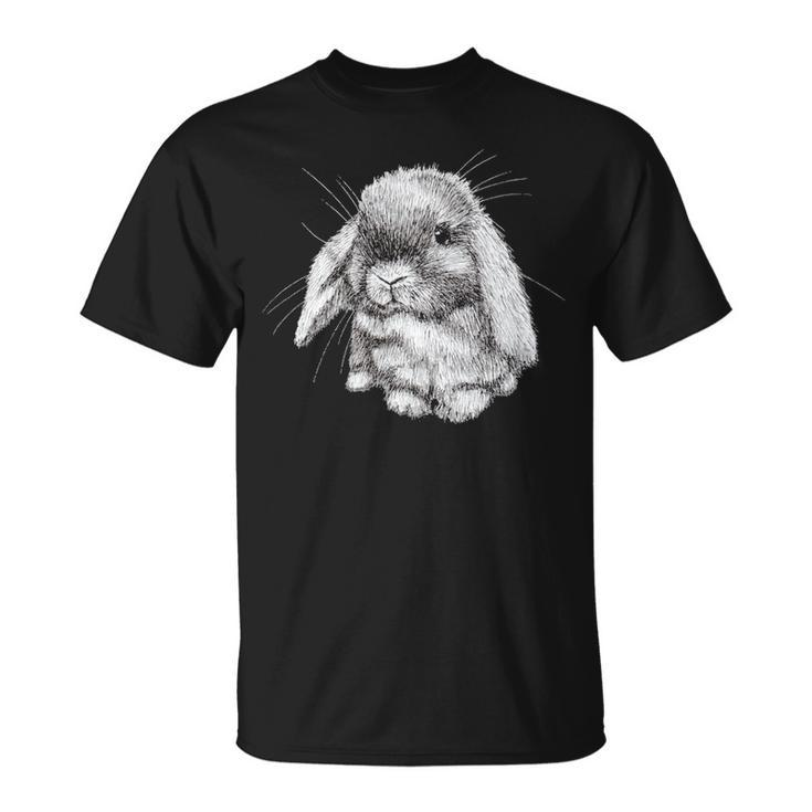 Lop Eared Bunny Rabbit Sketch T-Shirt