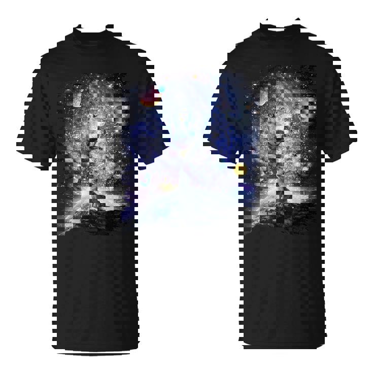 Loup De L'espace Cosmique Famille Des Loups Hurlant Constellation T-Shirt