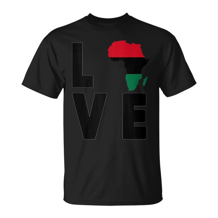 Love Africa Map Afrikan Diaspora Pan African Rbg Flag T-Shirt